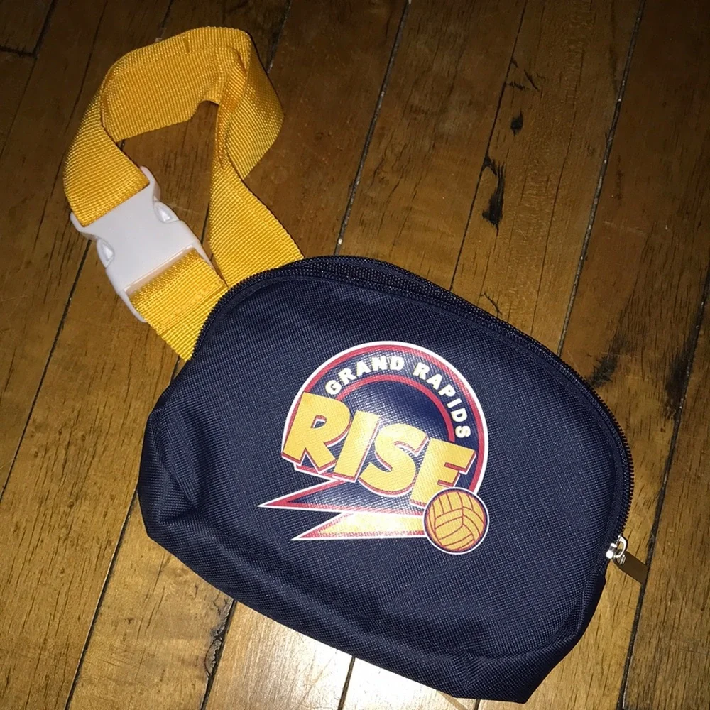Grand Rapids Rise Navy Kids Waist Bag with Yellow Strap